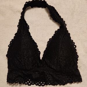 Black Lace Halter Bralette